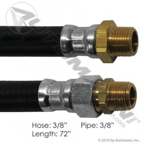 Air Hose Assy 3/8in 3/8in Pipe-72in L