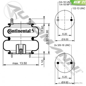 Continental Air Spring Double Convoluted