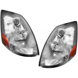 Headlights Black NEW Pair Set for 04-15 Volvo VNL VNM Truck