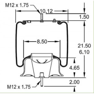 Back Air Spring Fit volvo VNL Brand: ContiTech Part#: AS8468