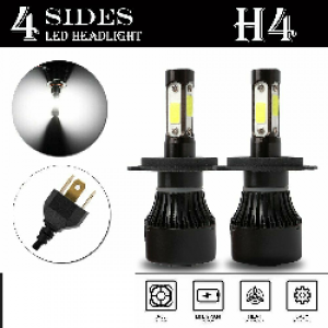 Set 2 pzs CREE H4 HB2 9003 2400W 80000LM 4-Sides LED Headlight Kit Hi/Lo Power Bulb 6000K