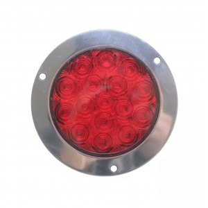 2 pz 12V 10-30V 4& light chrome red led  stop