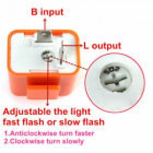 12V 2 Pin Speed Adjustable LED Flasher Relay Motorcycle Turn Signal Indicator