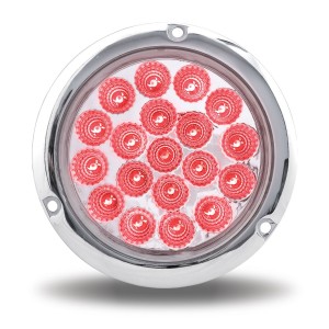 TLED-4X40F,4" DUAL REVOLUTION RED STOP, TURN & TAIL TO WHITE BACK UP LED LIGHT WITH FLANGE MOUNT