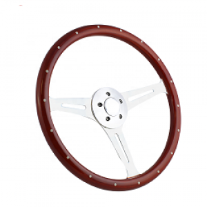18" Steering Wheel 4 Spoke Talon Wood (Freightliner, Kenworth, Peterbilt, Volvo)